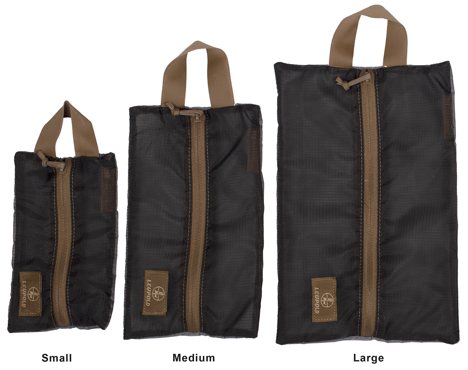 Leupold Pro Gear Ripstop Zip Pouch 182662 Large Black Gray Tan