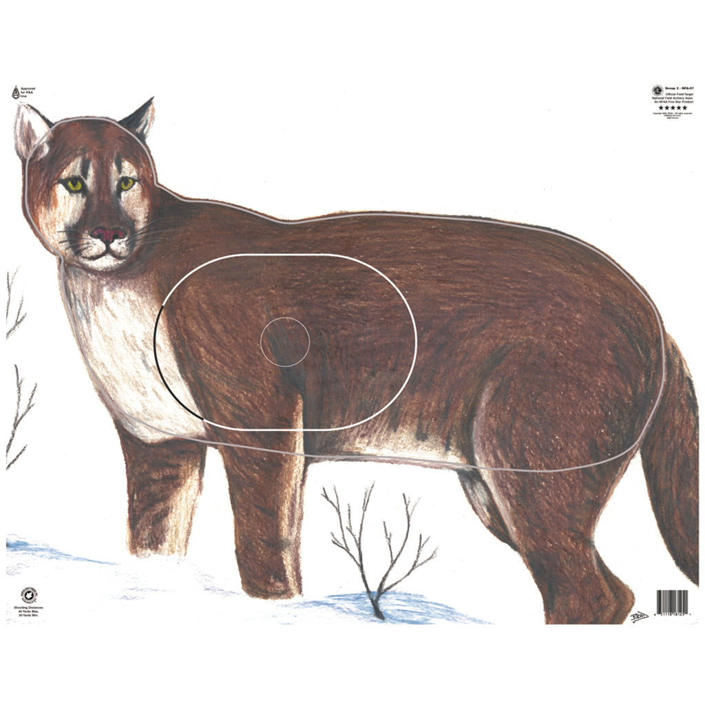 Maple Leaf NFAA Group 2 Cougar Animal Round Target Face