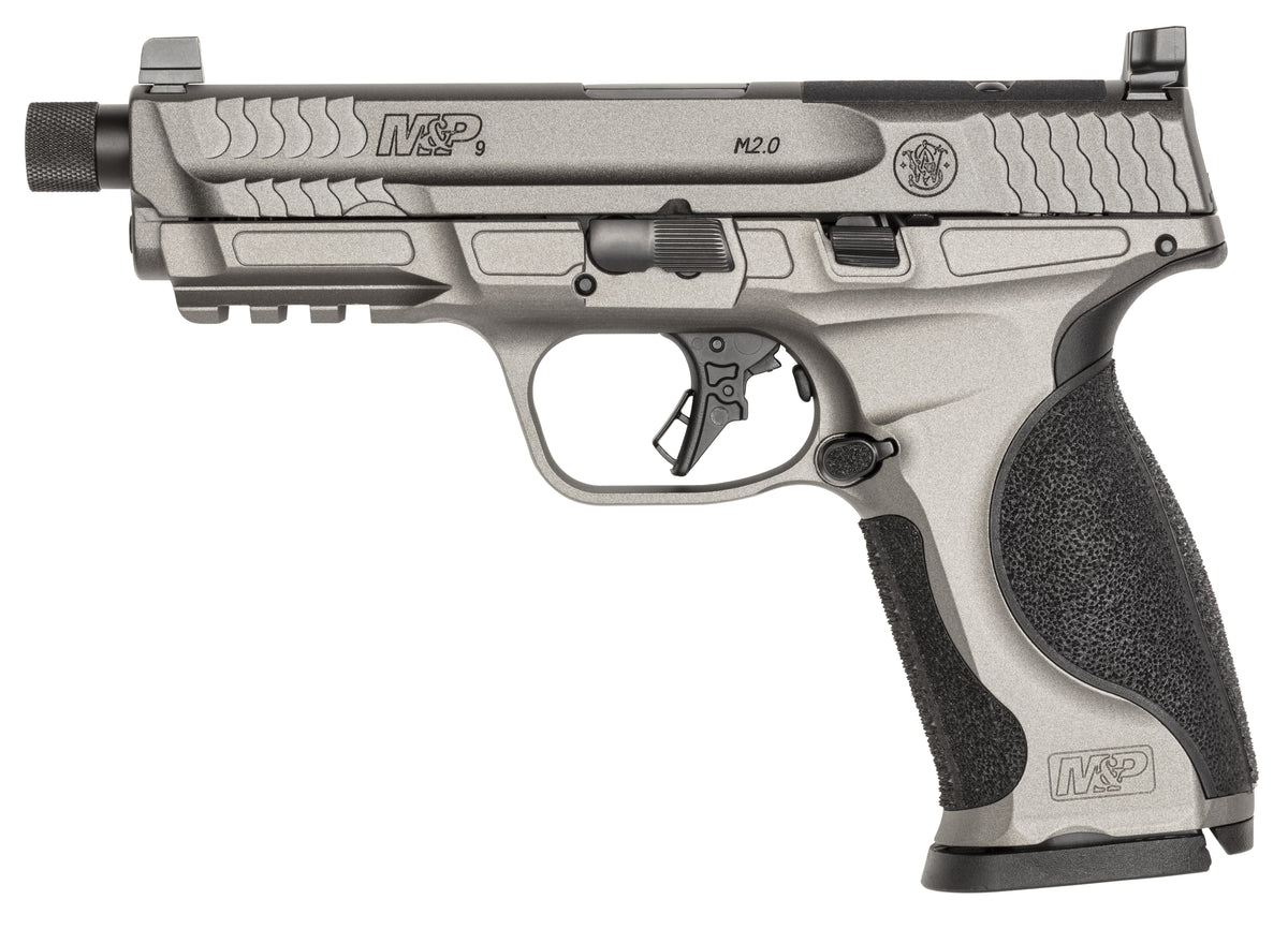 Smith & Wesson 14162 M&P M2.0 Full Size 9mm Pistol, 17+1 Capacity, 4.63" Threaded Barrel, Gray