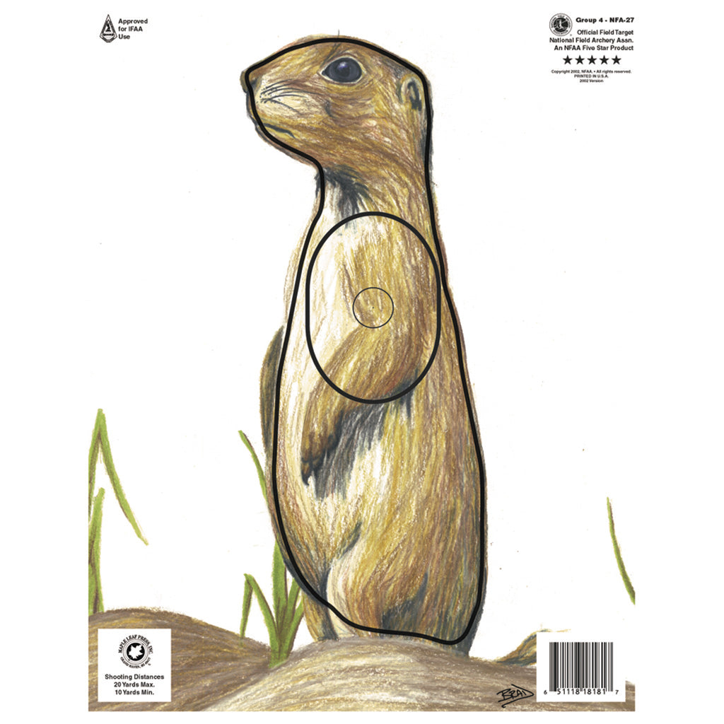 Maple Leaf NFAA Animal Round Group 4 Prairie Dog Target