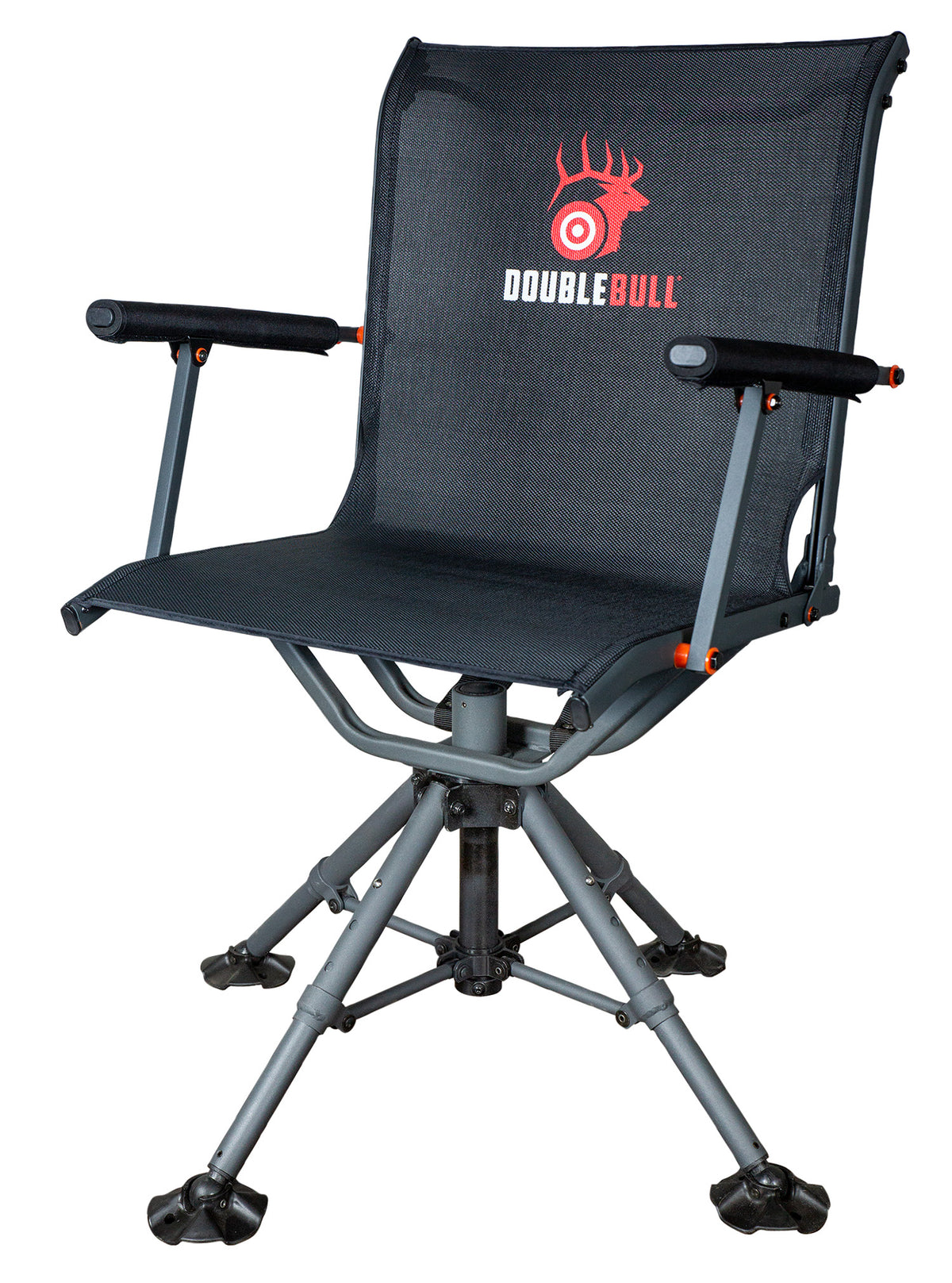 Primos Double Bull Swivel Chair 65166 360 Degree Black Adjustable Height Collapsible