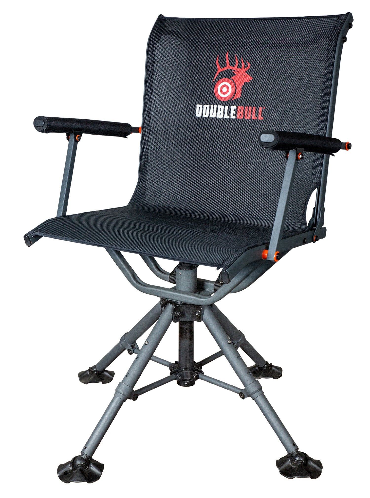 Primos Double Bull Swivel Chair 65166 360 Degree Black Adjustable Height Collapsible