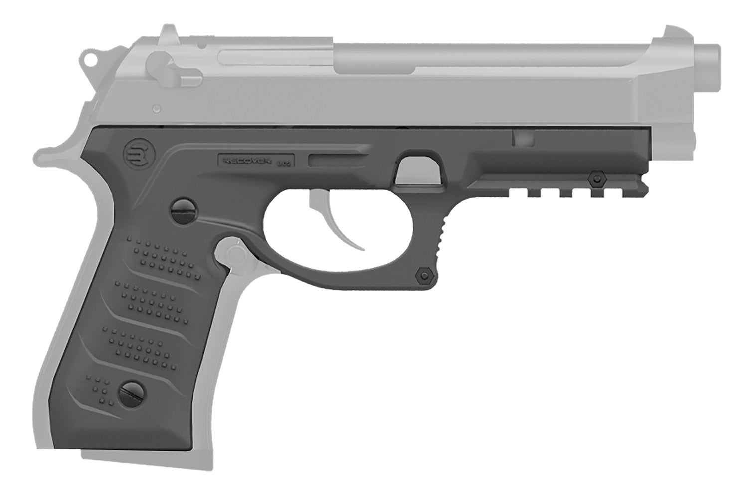 Recover Tactical BC2-04 Beretta 92/M9 Gray Polymer Grip and Picatinny Rail System