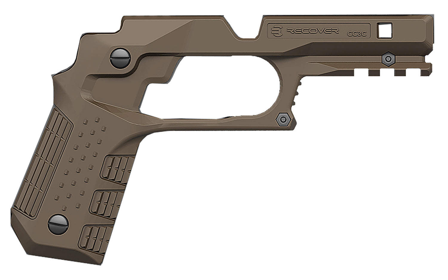 Recover Tactical CC3C02 Tan Picatinny Grip and Rail System for Compact 1911