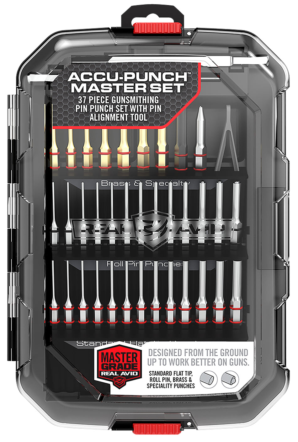 Real Avid AVMAPS Accu-Punch Master Set with Pin Alignment Tool, 37-Piece Firearm Punch Set