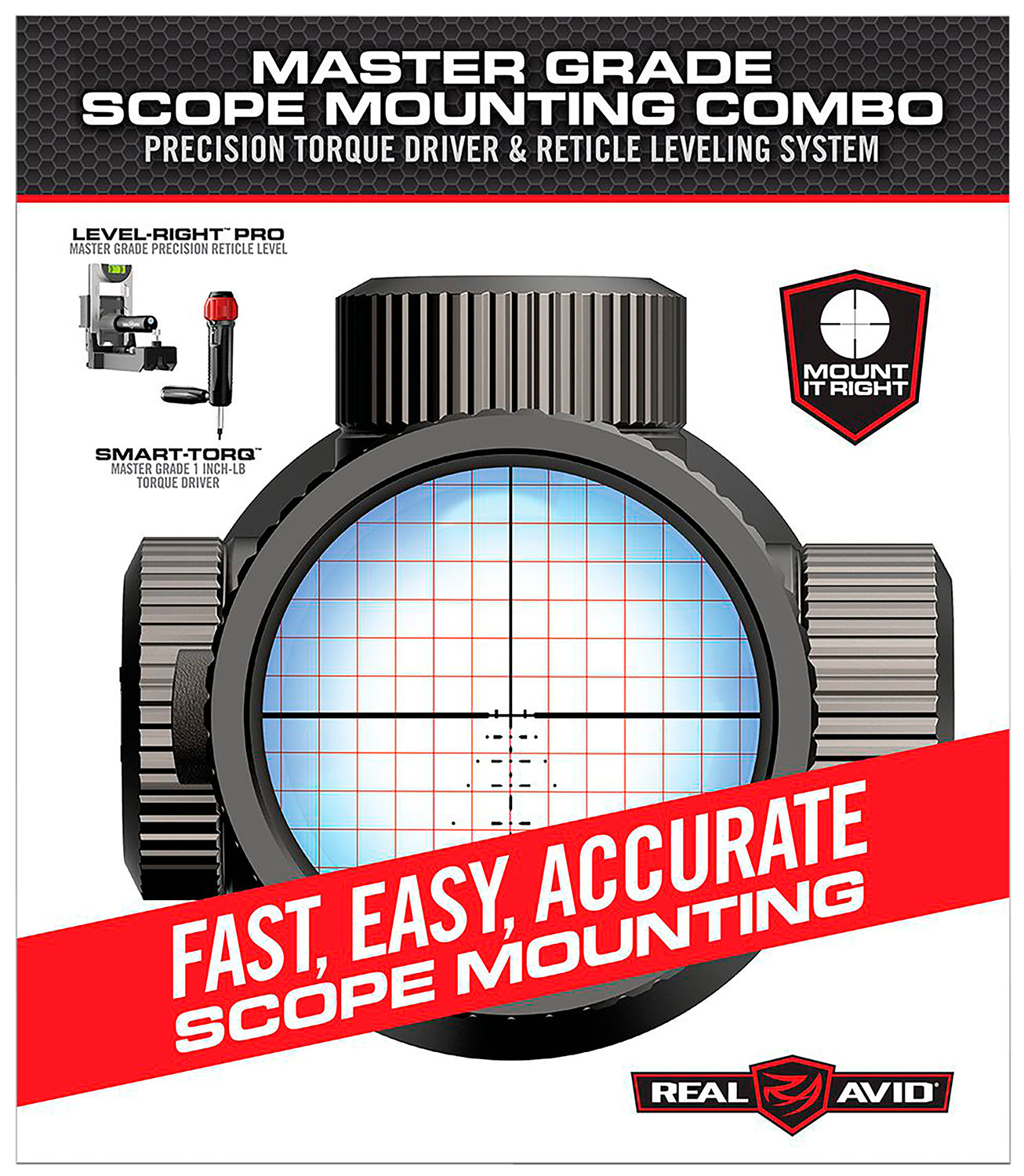 Real Avid Master Grade Scope Mounting Combo AVMSMK Torque Driver and Leveling System