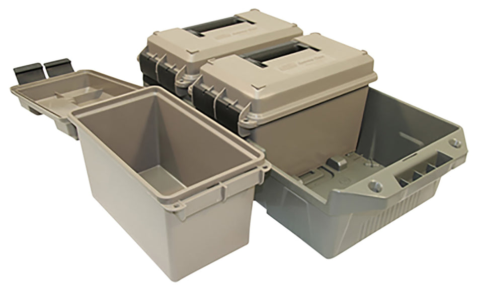 MTM Case-Gard AC3C Tactical 3-Can 50 Caliber Ammo Crate Dark Earth/Army Green Polypropylene