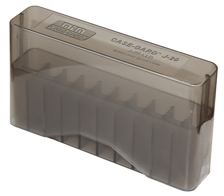 MTM Case-Gard J20LLD41 20-Round Slip-Top Rifle Ammo Box 338 Win Mag/7mm Clear Smoke