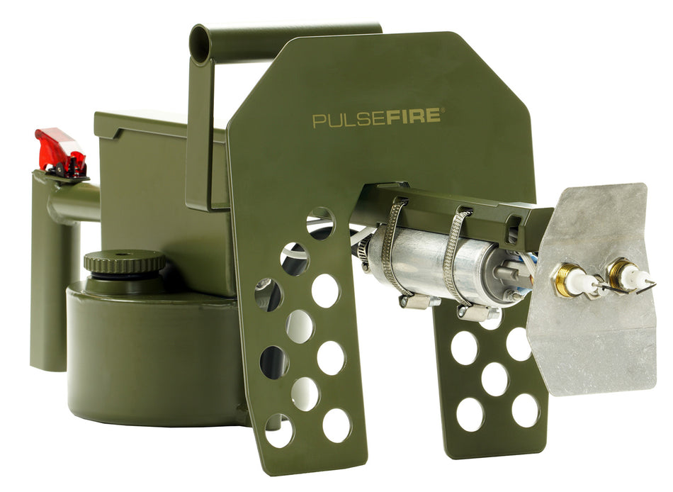 Pulsefire LRT Compact Flamethrower Green Powder Coat 25-Foot Flame Range w/ Battery & Charger