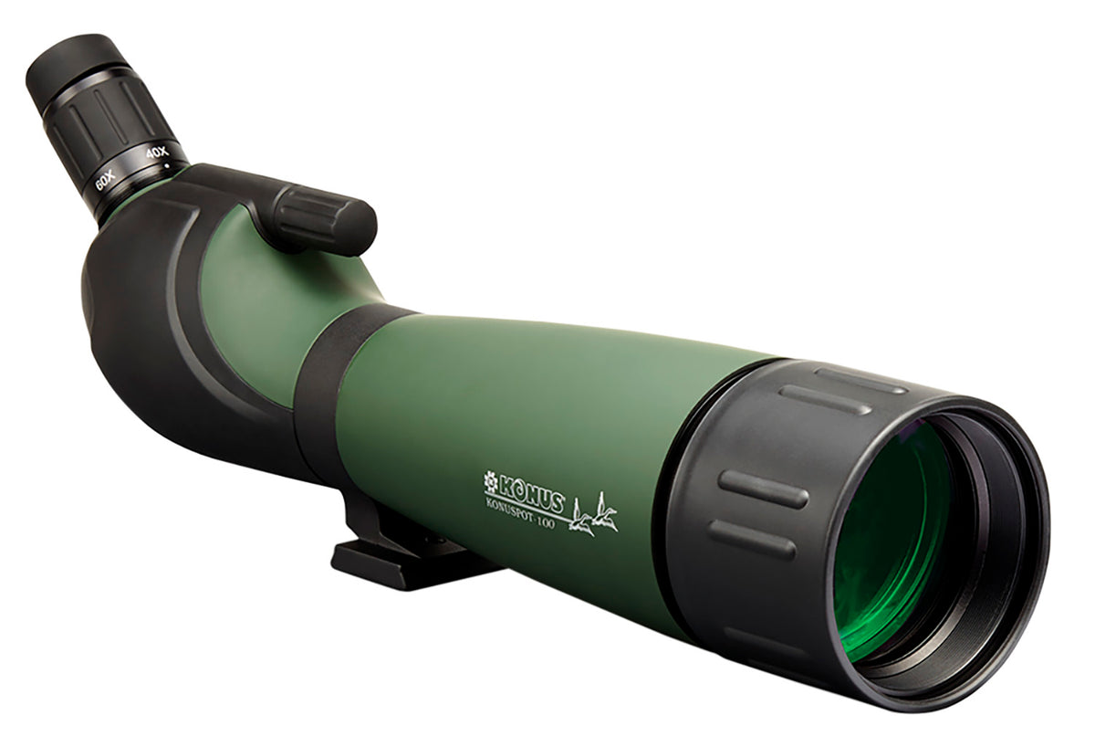 Konus Konuspot 100 Angled 20-60x100mm Green Rubber Armor Aluminum Spotting Scope Model 7127