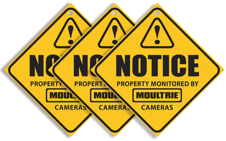 Moultrie MCA13133 Posted Camera Surveillance Signs Yellow Pack of 3