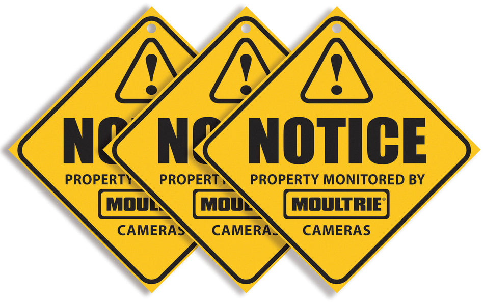 Moultrie MCA13133 Posted Camera Surveillance Signs Yellow Pack of 3