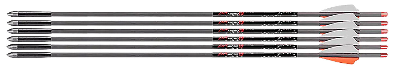 Axe Crossbows AX440 .166 Micro-Diameter Crossbow Bolts Gray/Orange/White 19" 6 Pack