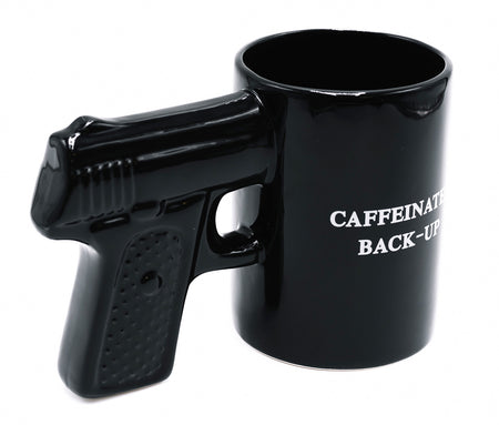 Caliber Gourmet CBGM1049 Novelty Pistol-Shaped Black Ceramic Mug