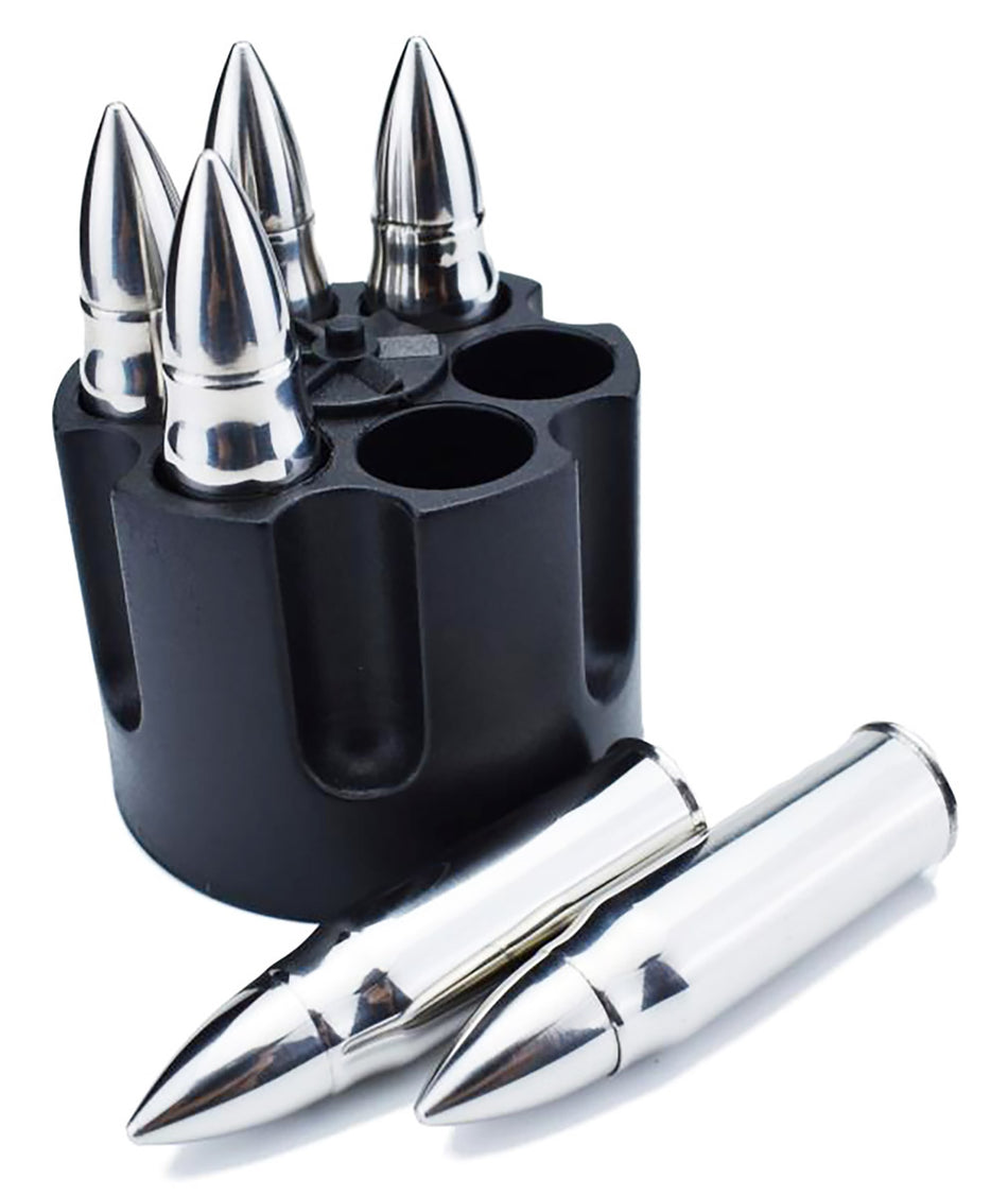 Caliber Gourmet CBG1046B Silver Stainless Steel Bullet Chillers Novelty Barware