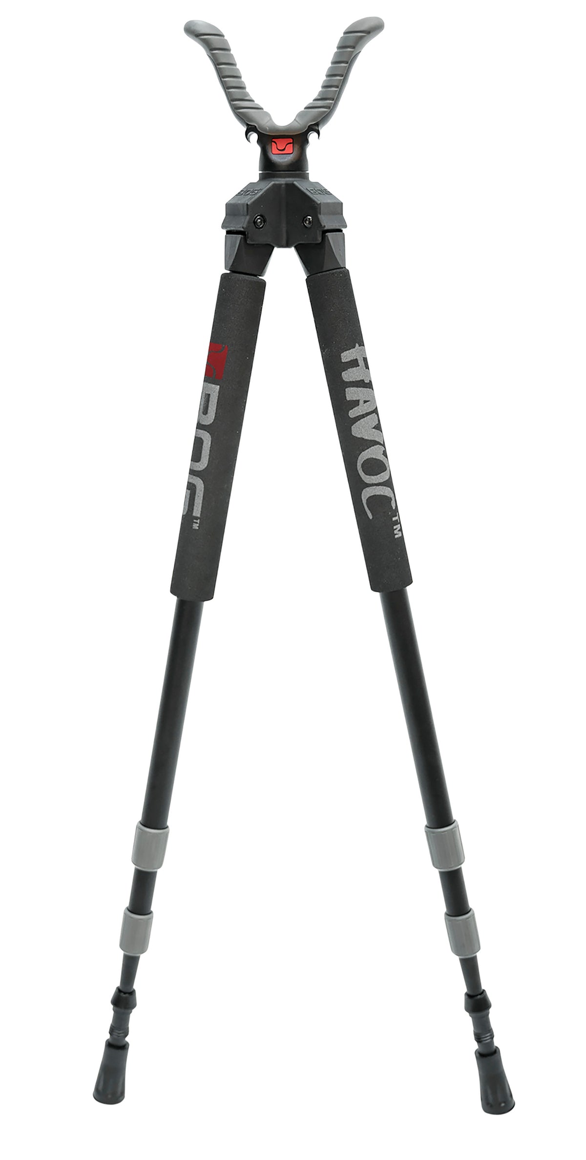 Bog-Pod Havoc Bipod Black Finished Aluminum Foam Grip Rubber Feet 360 Degree Pan 21"-50"