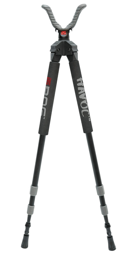 Bog-Pod Havoc Bipod Black Finished Aluminum Foam Grip Rubber Feet 360 Degree Pan 21"-50"