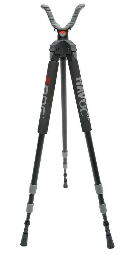 Bog-Pod Havoc Tripod Black Finished Aluminum with Foam Grip and Rubber Feet 360 Degree Pan 22"-50"