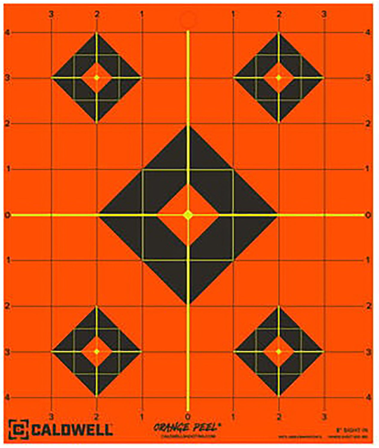 Caldwell Orange Peel Self-Adhesive Reactive Paper Target 8" Diamond Black/Orange 5 Count