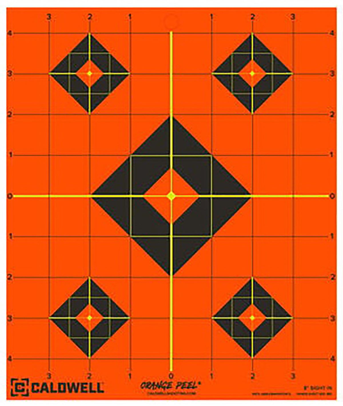 Caldwell Orange Peel Self-Adhesive Reactive 8" Diamond Paper Target Black/Orange 25 Count