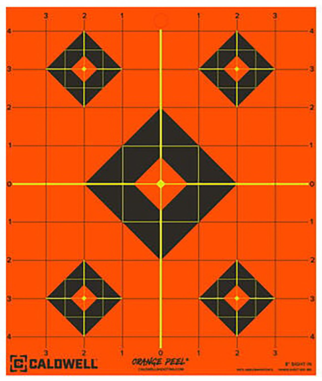 Caldwell Orange Peel Self-Adhesive Reactive 8" Diamond Paper Target Black/Orange 25 Count