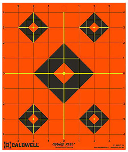 Caldwell Orange Peel Self-Adhesive Reactive 8" Diamond Paper Target Black/Orange 25 Count
