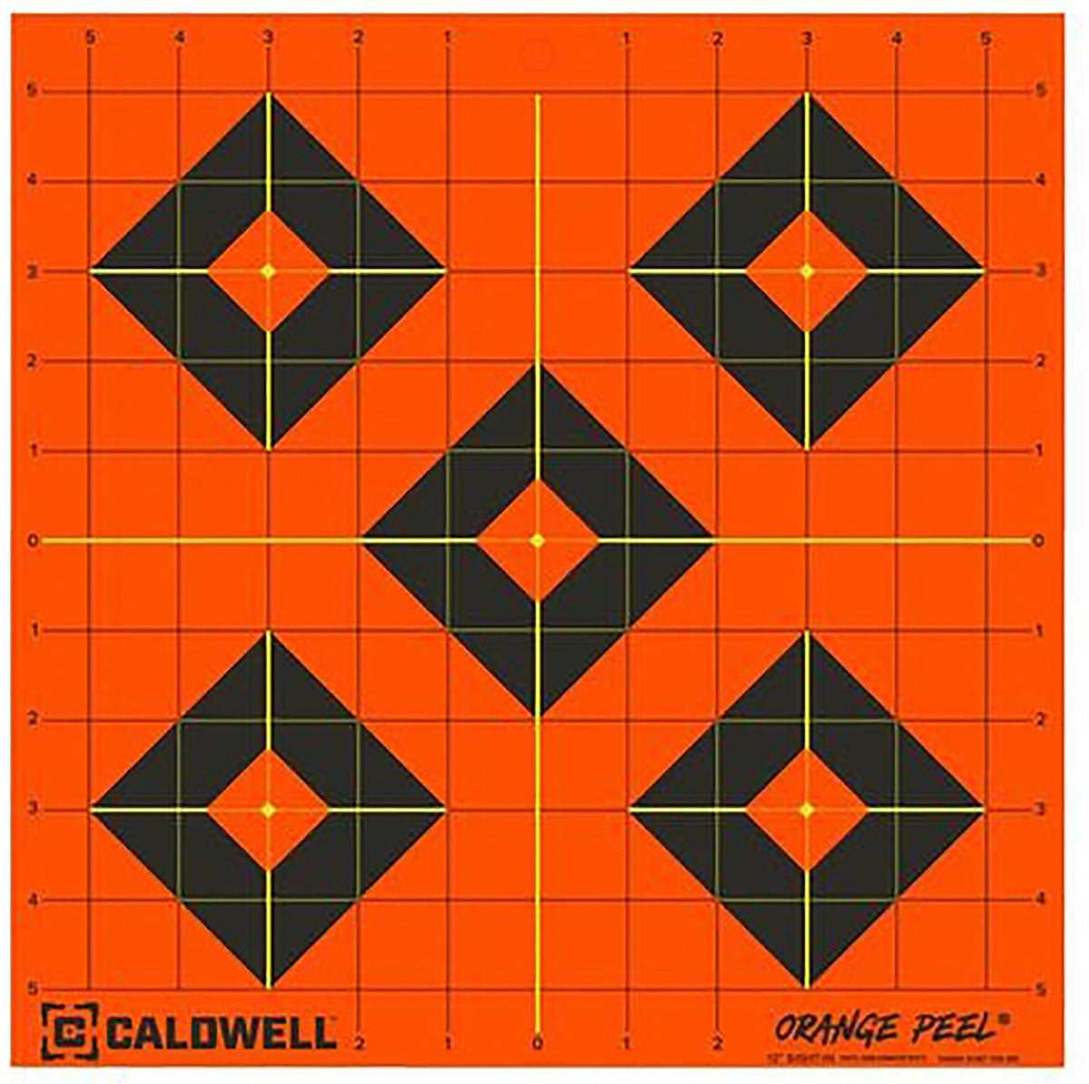 Caldwell Orange Peel Self-Adhesive Reactive 12" Diamond Paper Target Black/Orange 5 Count