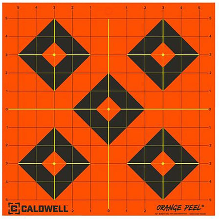 Caldwell Orange Peel Self-Adhesive Reactive 12" Diamond Paper Target Black/Orange 5 Count