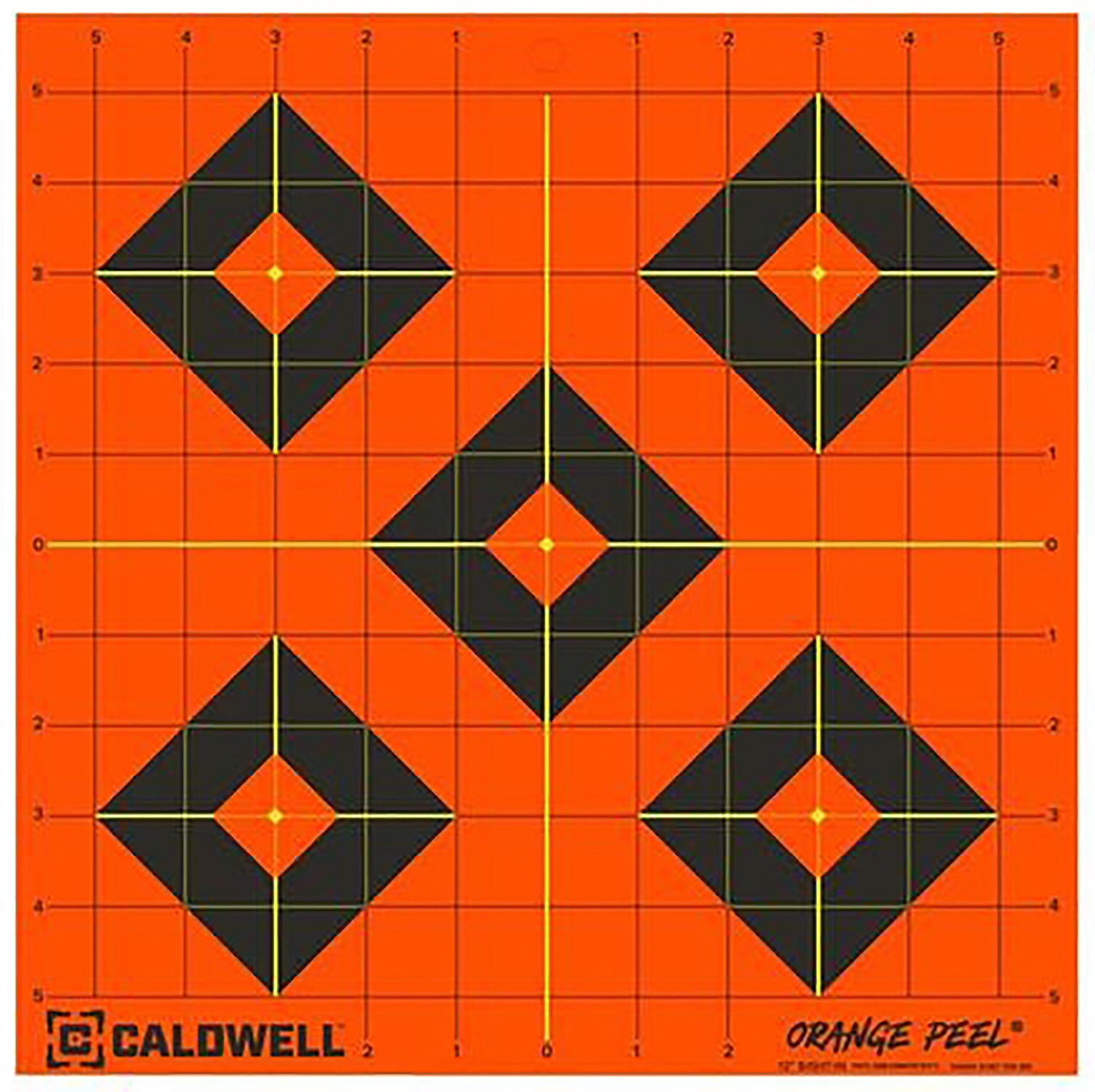 Caldwell Orange Peel Self-Adhesive Reactive 12" Diamond Paper Target Black/Orange 25 Count