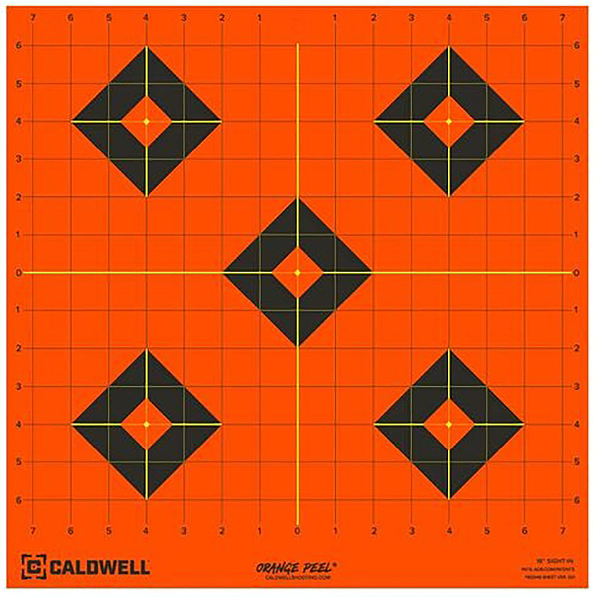 Caldwell Orange Peel Self-Adhesive Reactive Paper Target 16" Diamond Black/Orange 5 Count