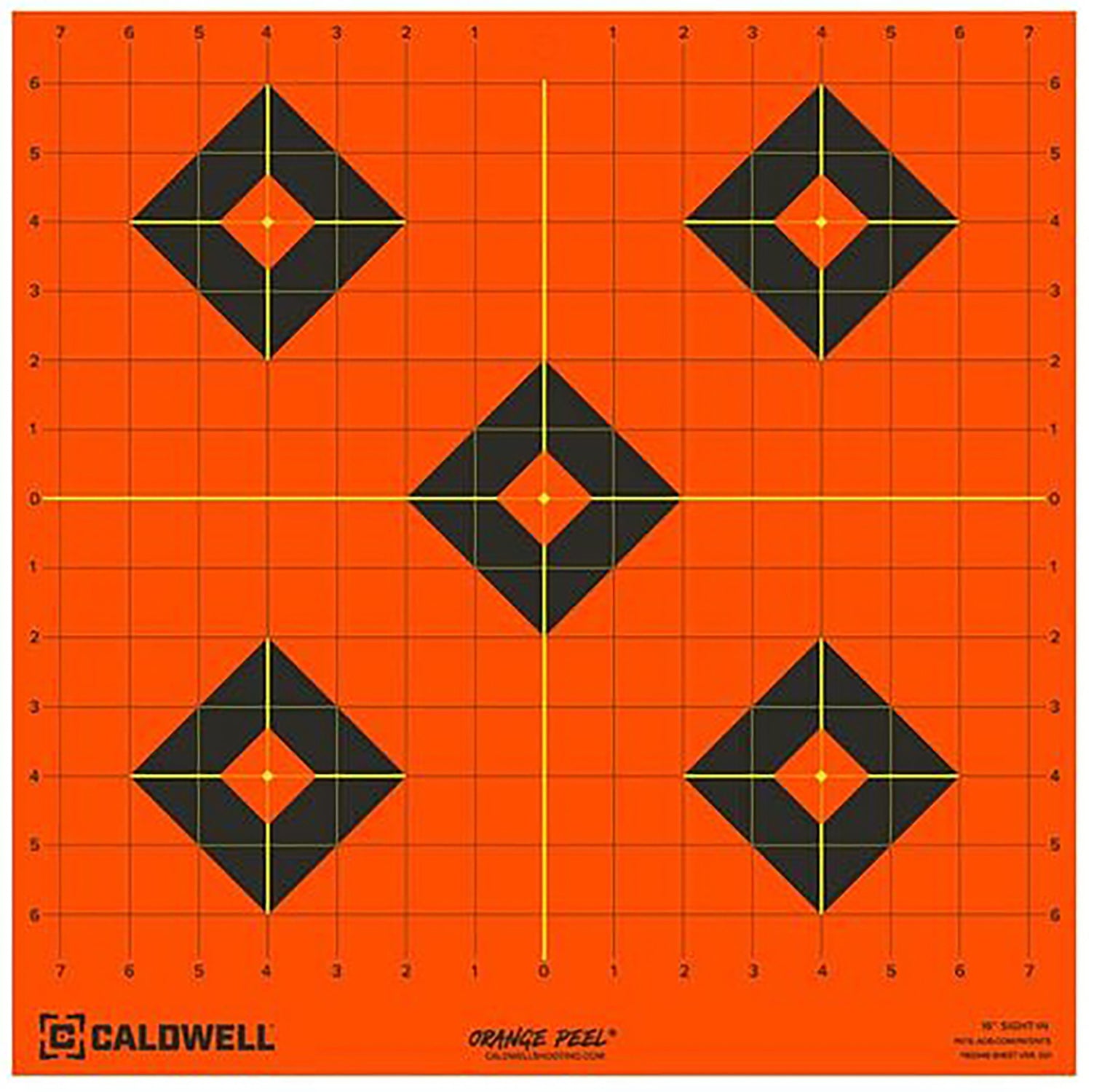 Caldwell Orange Peel Self-Adhesive Reactive Paper Target 16" Diamond Black/Orange 5 Count