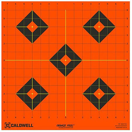 Caldwell Orange Peel Self-Adhesive Reactive Paper Target 16" Diamond Black/Orange 5 Count