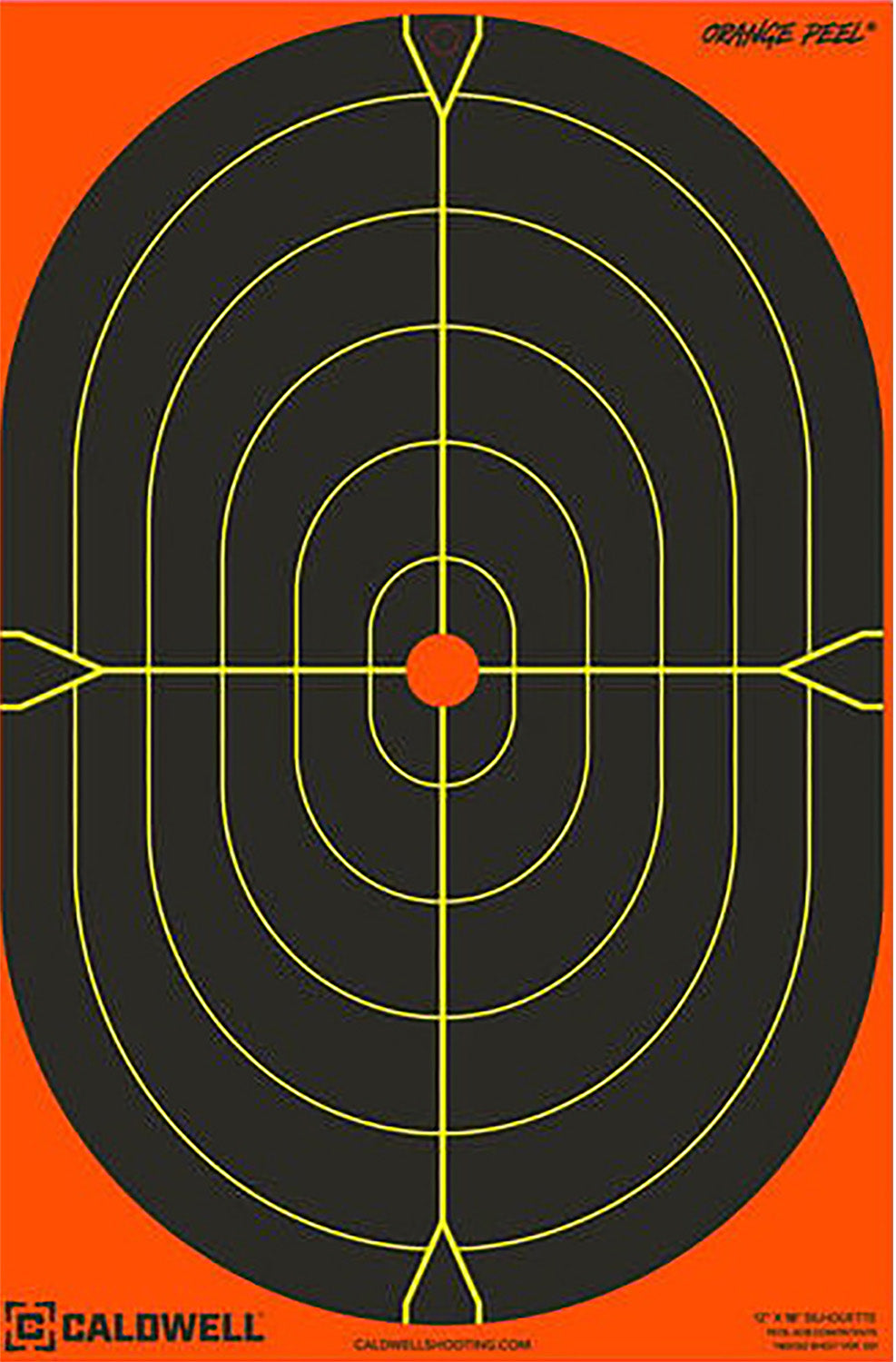Caldwell Orange Peel Self-Adhesive Paper Oval Silhouette Shooting Targets Black/Orange 5 Pack