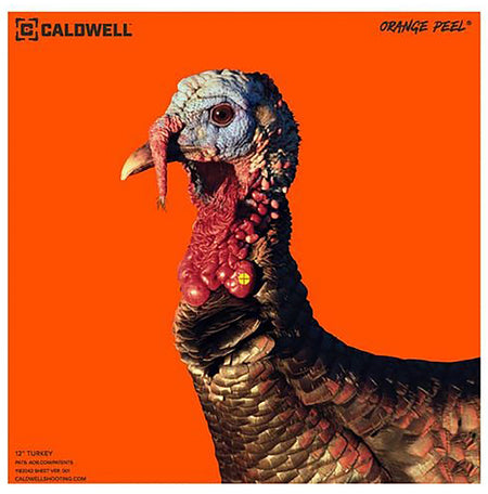 Caldwell Orange Peel Self-Adhesive Reactive Paper Turkey Target 12" Orange 5 Count