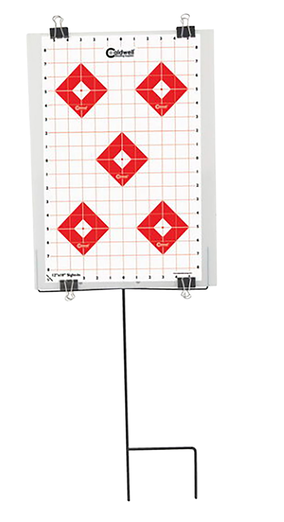 Caldwell Ultra Portable Target Stand Black/Red/White Steel with 8 Silhouette and 8 Sight-In Targets