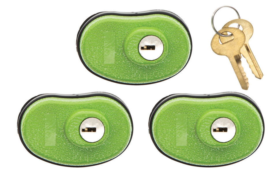 Lockdown Keyed Trigger Lock Green Rubber 3 Pack Model 1118825