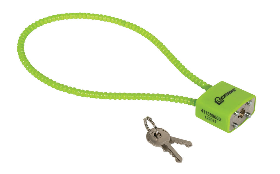 Lockdown 110149 Keyed Universal Firearm Cable Lock 15 Inch Green