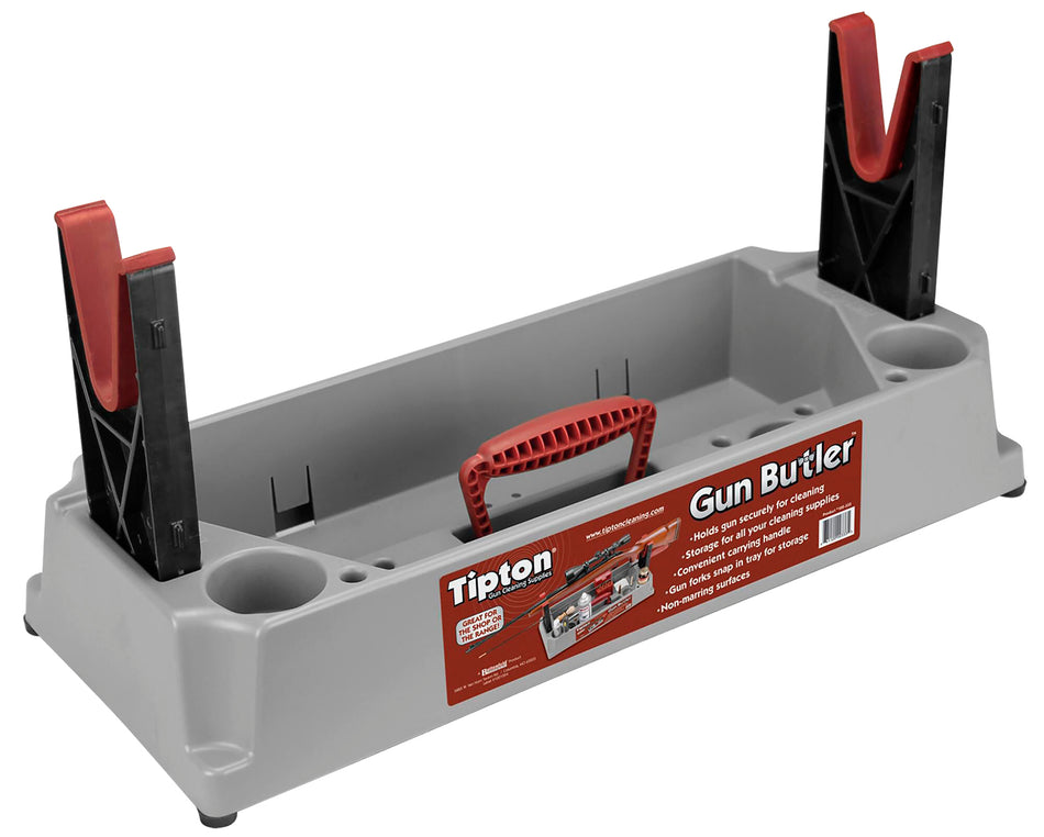 Tipton 100333 Gun Butler Firearm Cleaning and Storage Solution Gray/Red Plastic