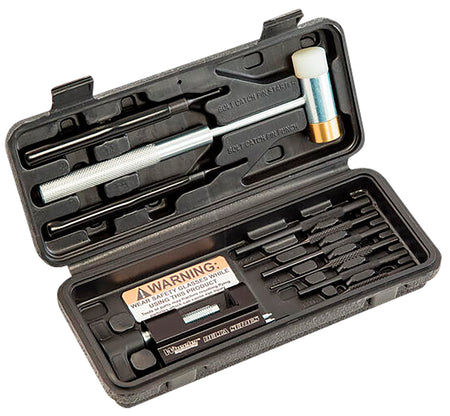 Wheeler AR-15 Roll Pin Punch and Hammer Kit with Custom Storage Case, Black Steel