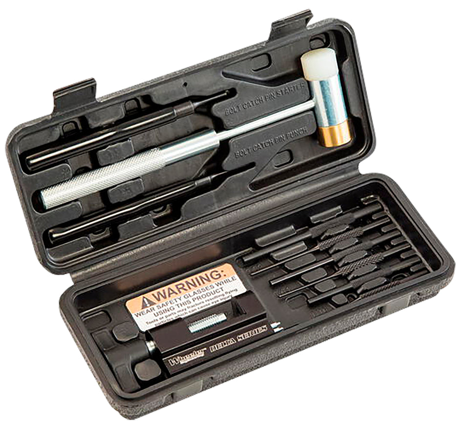 Wheeler AR-15 Roll Pin Punch and Hammer Kit with Custom Storage Case, Black Steel