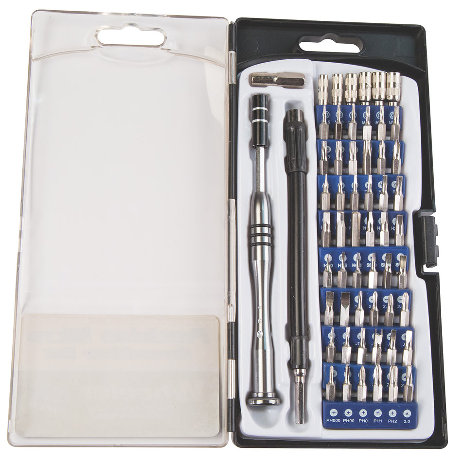 Wheeler Precision Micro Screwdriver Set, 58 Pieces, Chrome Steel with Carry Case
