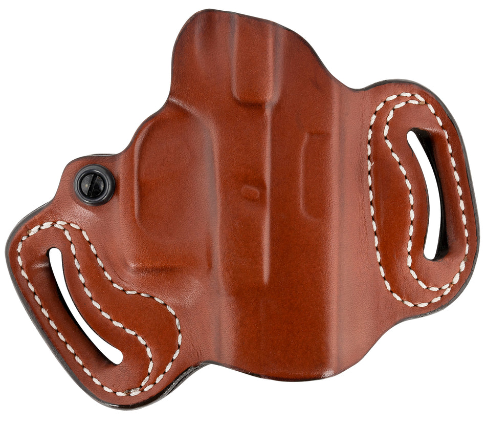 DeSantis Mini Slide OWB Tan Saddle Leather Belt Slide Holster Fits Most Glock Models RH