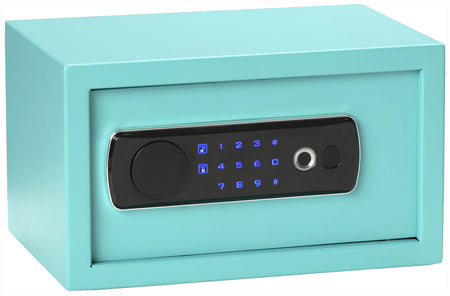 Bulldog BD5012 Duo LED Biometric Pistol Vault 12-Digit Keypad & Key Entry Teal Powder Coat Steel