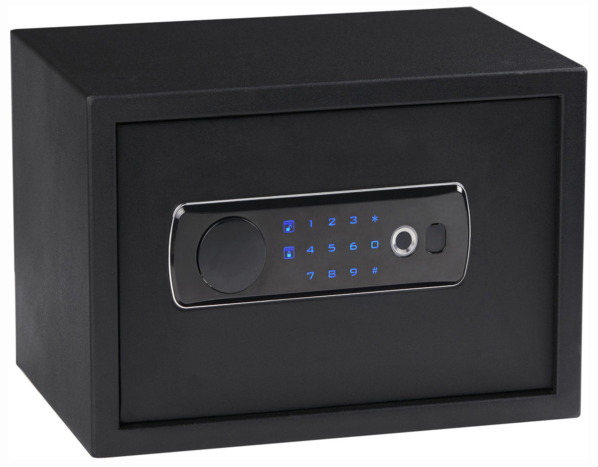 Bulldog BD5020 Duo LED Biometric Pistol Vault with Interior Shelf 12-Digit Keypad Black Powder Coated Steel