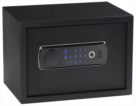 Bulldog BD5020 Duo LED Biometric Pistol Vault with Interior Shelf 12-Digit Keypad Black Powder Coated Steel