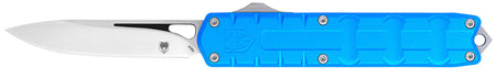 CobraTec CTEBLUM390DNS Enforcer 3.25" OTF Drop Point M390 Blade Blue Aluminum Handle CNC Machined