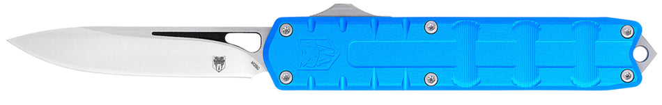 CobraTec CTEBLUM390DNS Enforcer 3.25" OTF Drop Point M390 Blade Blue Aluminum Handle CNC Machined