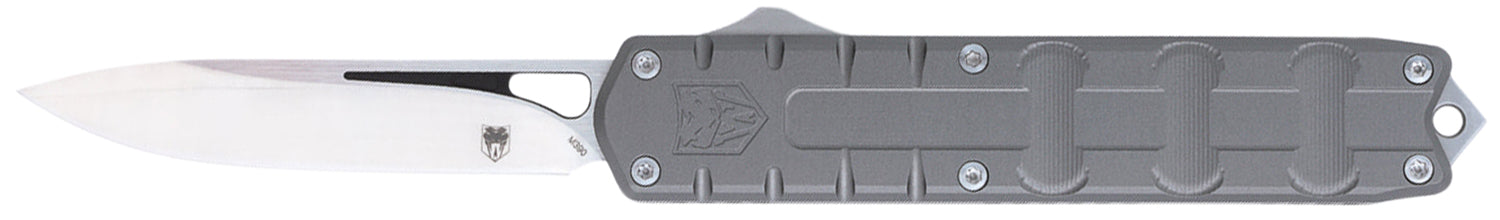 CobraTec CTEGRYM390DNS Enforcer 3.25" OTF Drop Point M390 Blade Gray Aluminum Handle CNC Machined