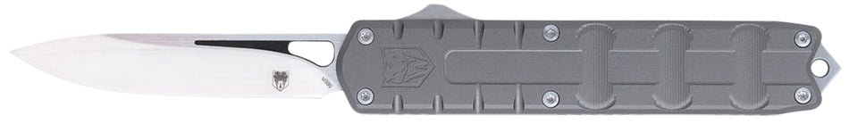 CobraTec CTEGRYM390DNS Enforcer 3.25" OTF Drop Point M390 Blade Gray Aluminum Handle CNC Machined