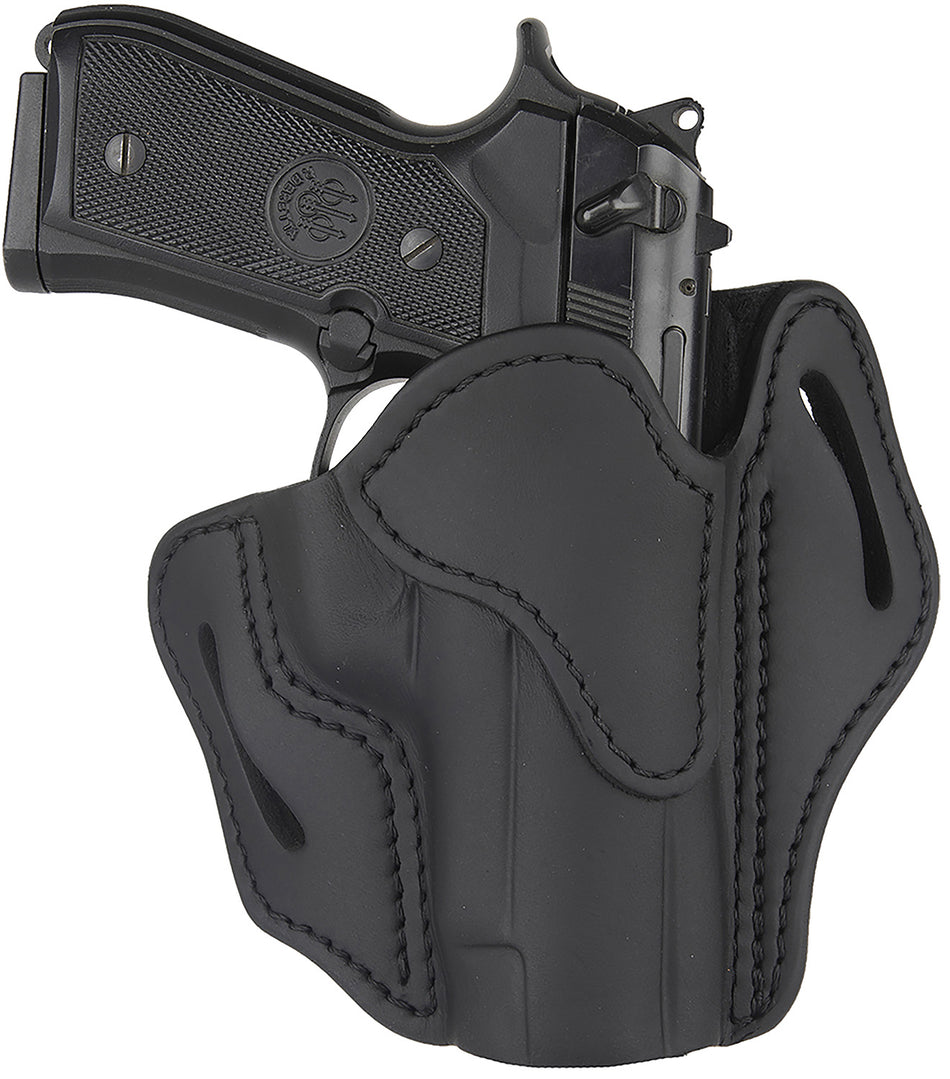 1791 Gunleather BH2.3 OWB Optic Ready Belt Slide Holster, Stealth Black Leather, Size 2.3, Right Hand - Glock 17/M&P Shield Compatible